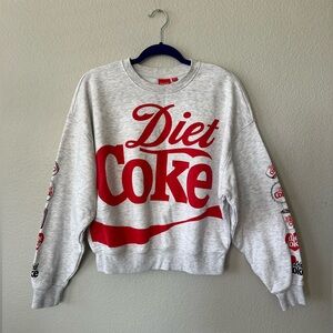 Coca Cola Diet Coke Heathered Gray Crew Neck Sweatshirt Women's Size S